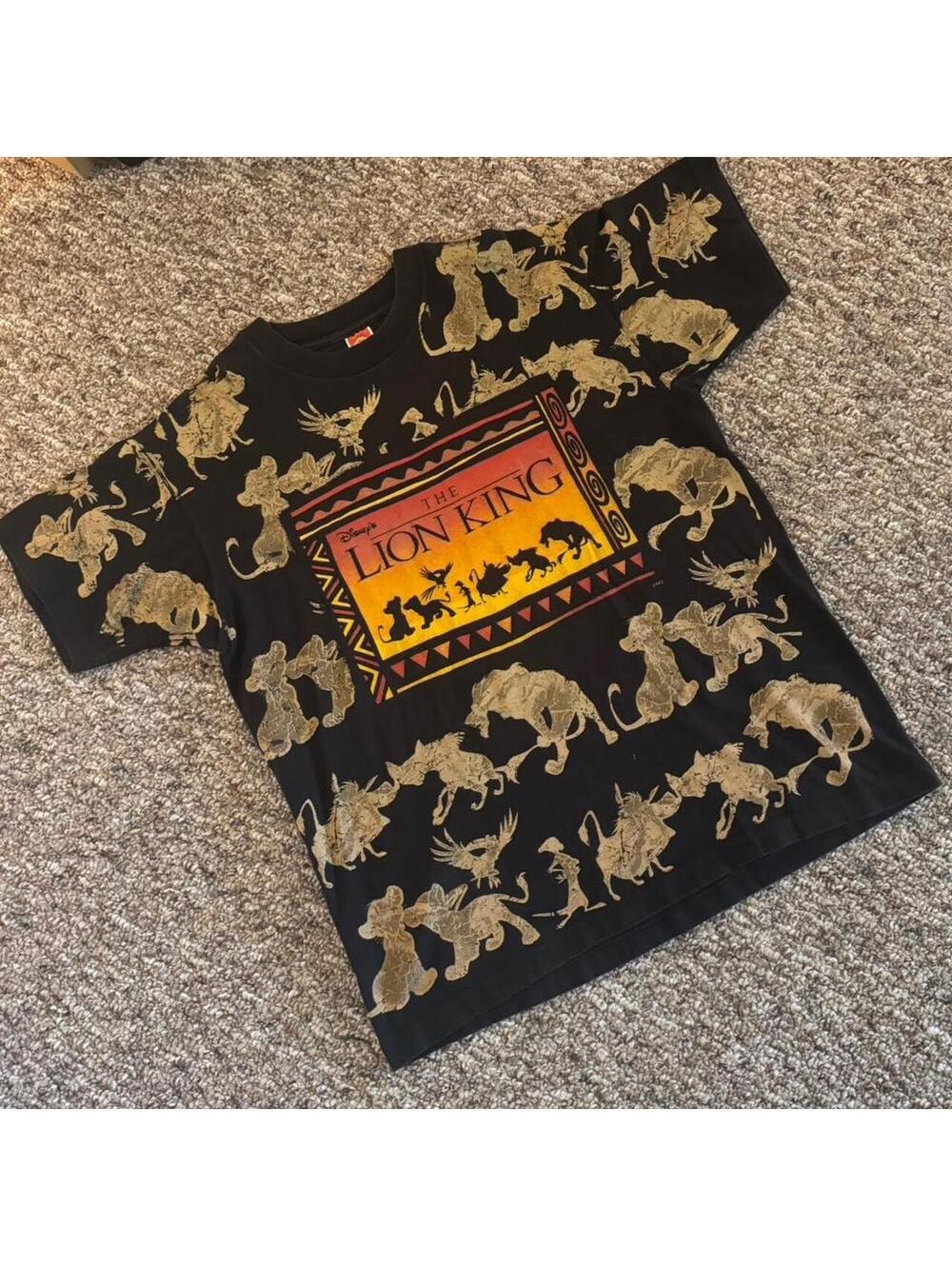 Vintage Disney The Lion King AOP All Over Print Shirt Size XL